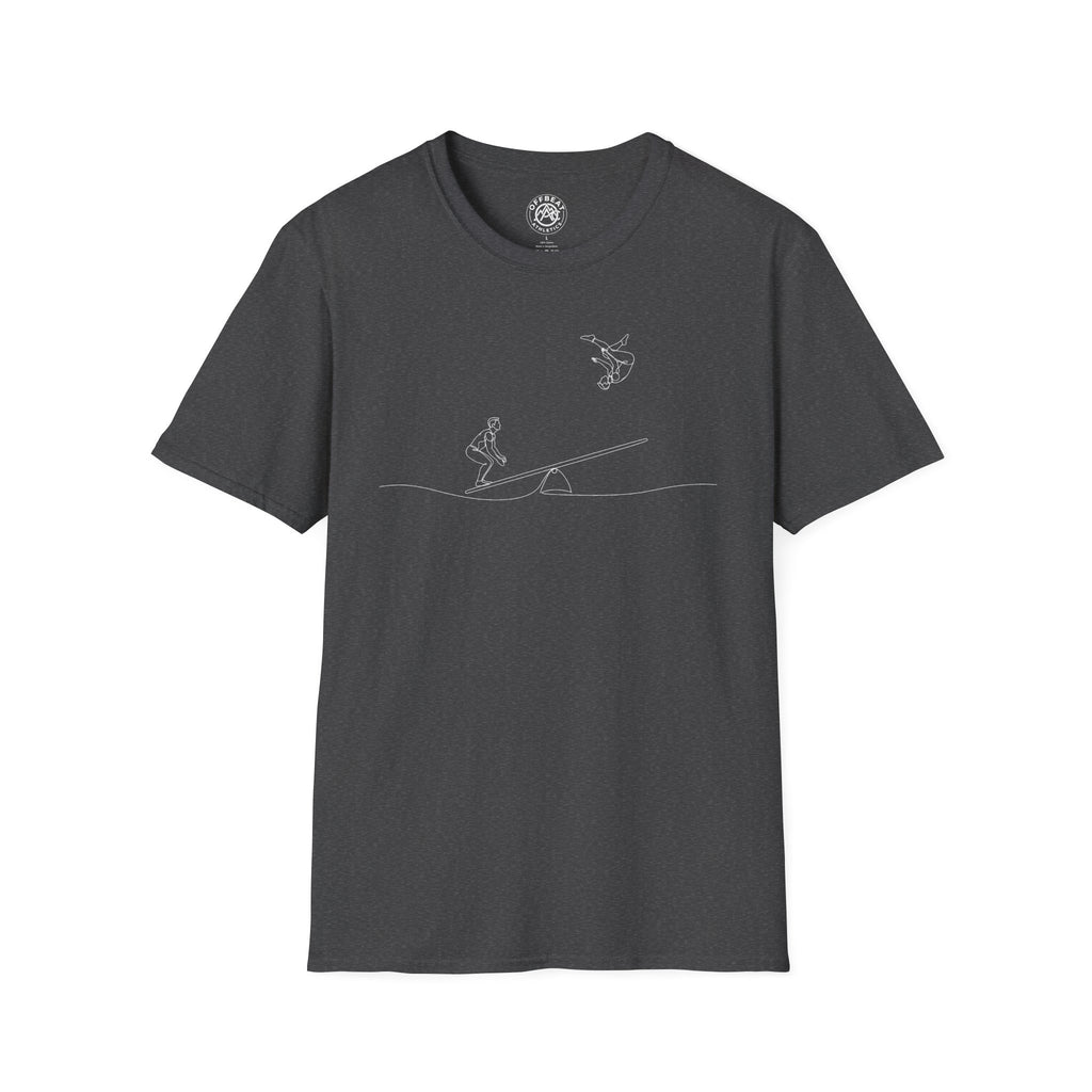 Teeterboard Line Art | Two Male Acrobats T-Shirt