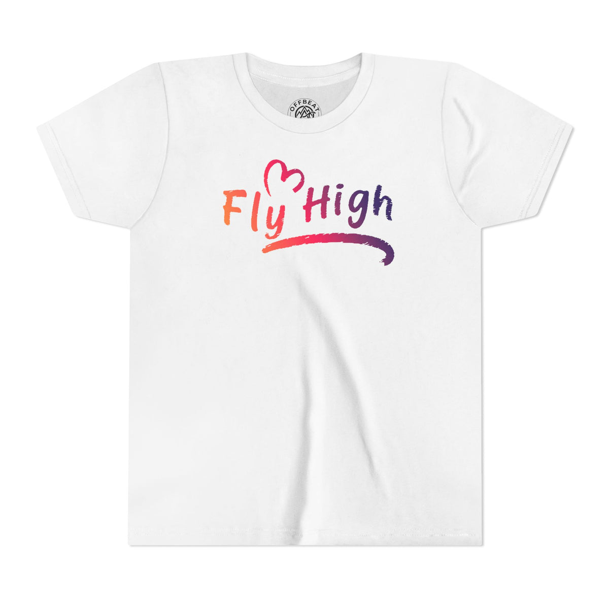 Youth Tee — "Fly High" Inspirational Rainbow Kids Shirt
