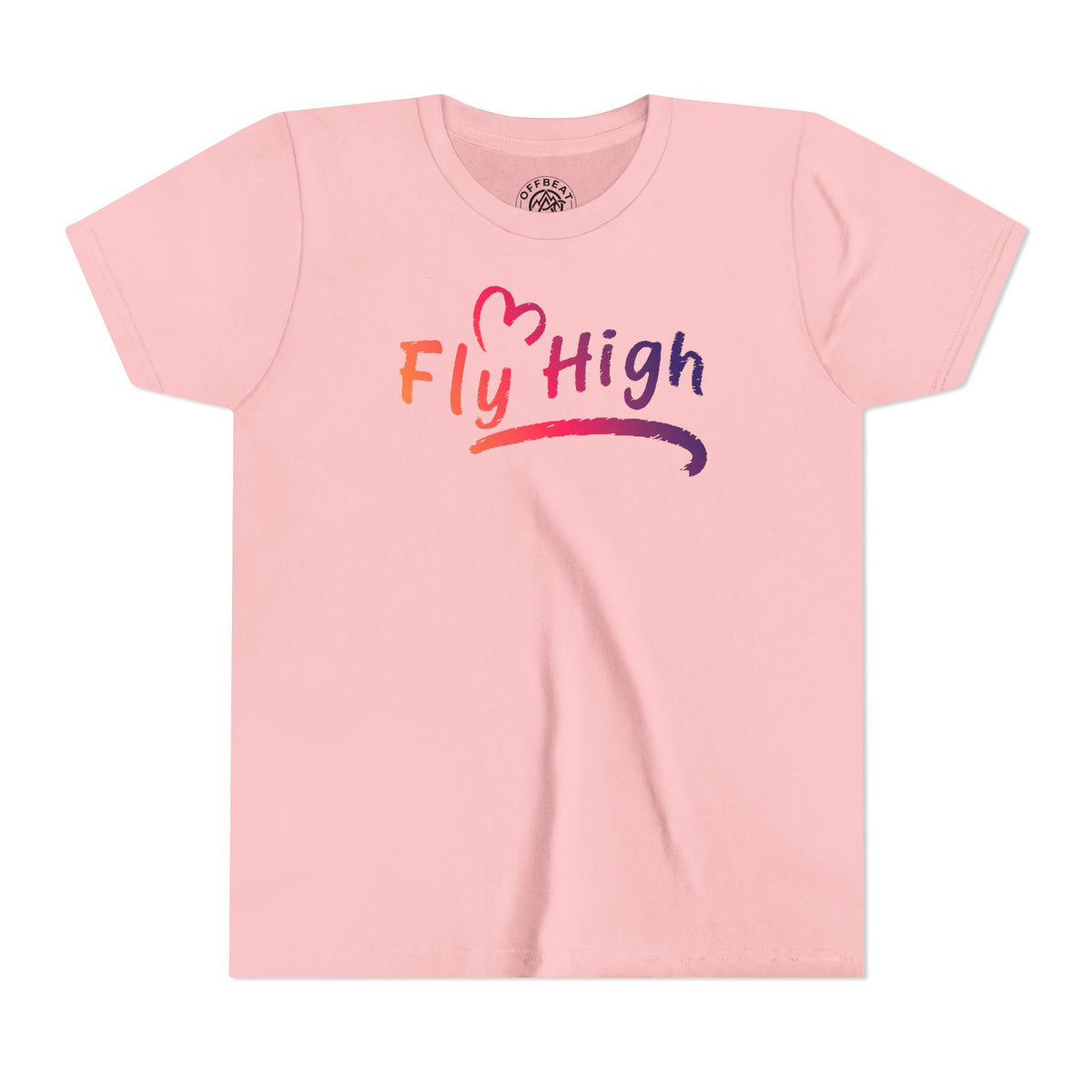 Youth Tee — "Fly High" Inspirational Rainbow Kids Shirt