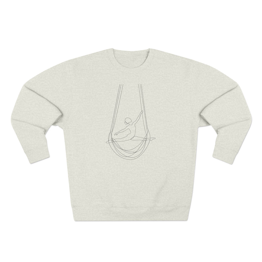 Line Art Aerial Hammock Feminine Figure Crewneck Sweatshirt