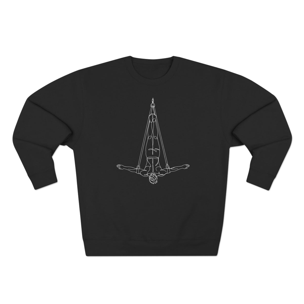Line Art Aerial Straps Masculine Figure Crewneck Sweatshirt