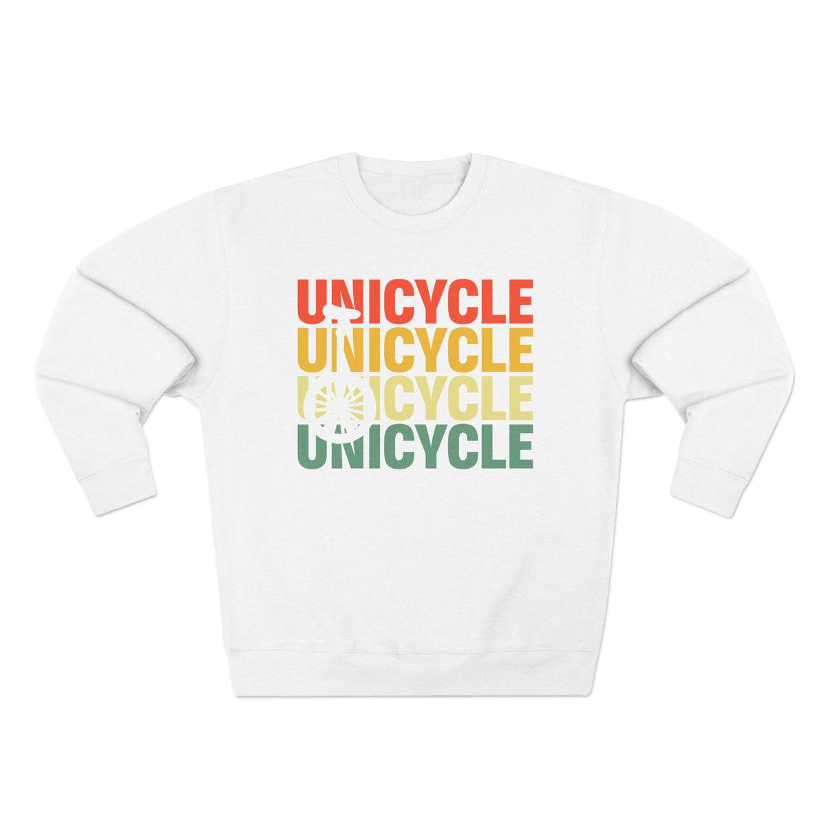 Unicycle Rainbow Graphic Crewneck Sweatshirt