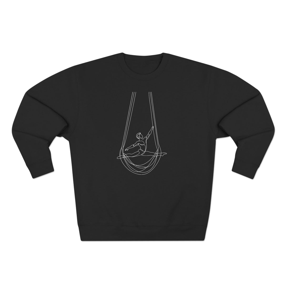 Line Art Aerial Hammock Masculine Figure Crewneck Sweatshirt