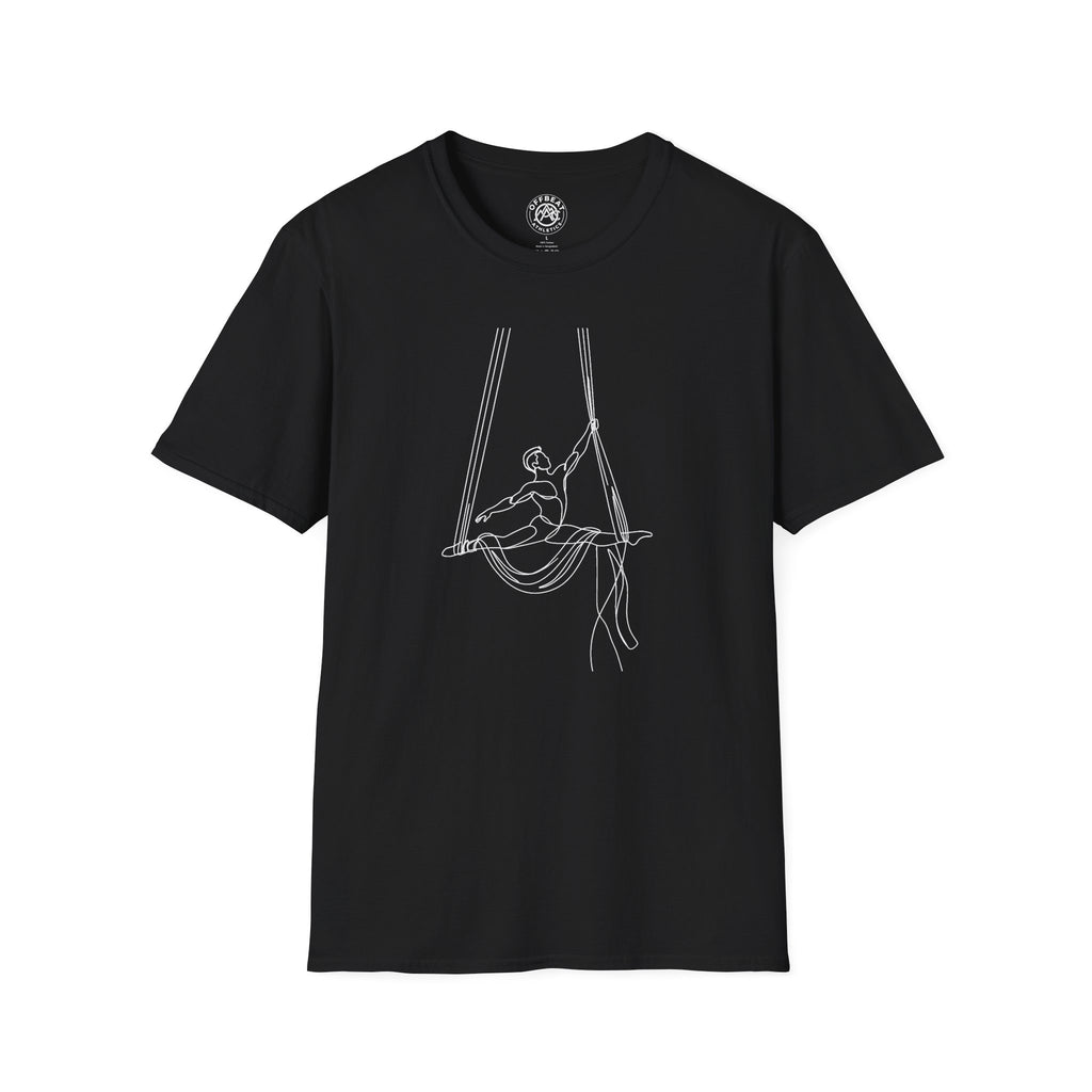 Line Art Aerial Silks Masculine Figure T-Shirt