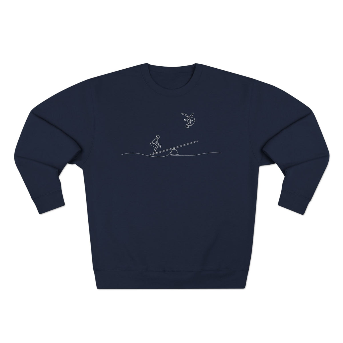 Teeterboard Line Art | 2 Female Acrobats Crewneck Sweatshirt