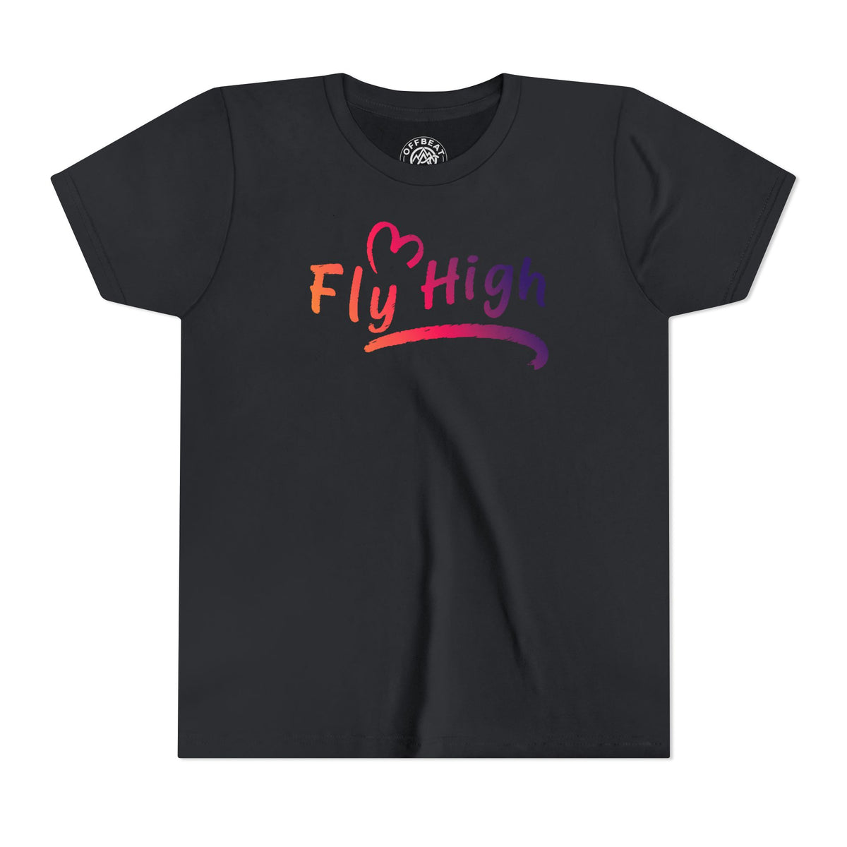 Youth Tee — "Fly High" Inspirational Rainbow Kids Shirt