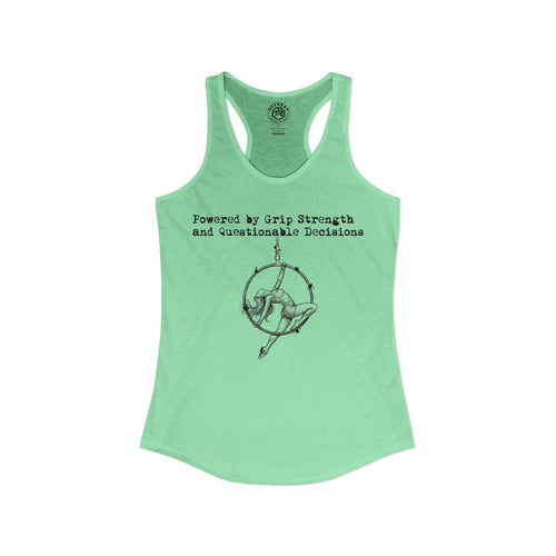 Aerial Lyra Racerback Tank Top - Powered by Grip Strength Graphic Tee