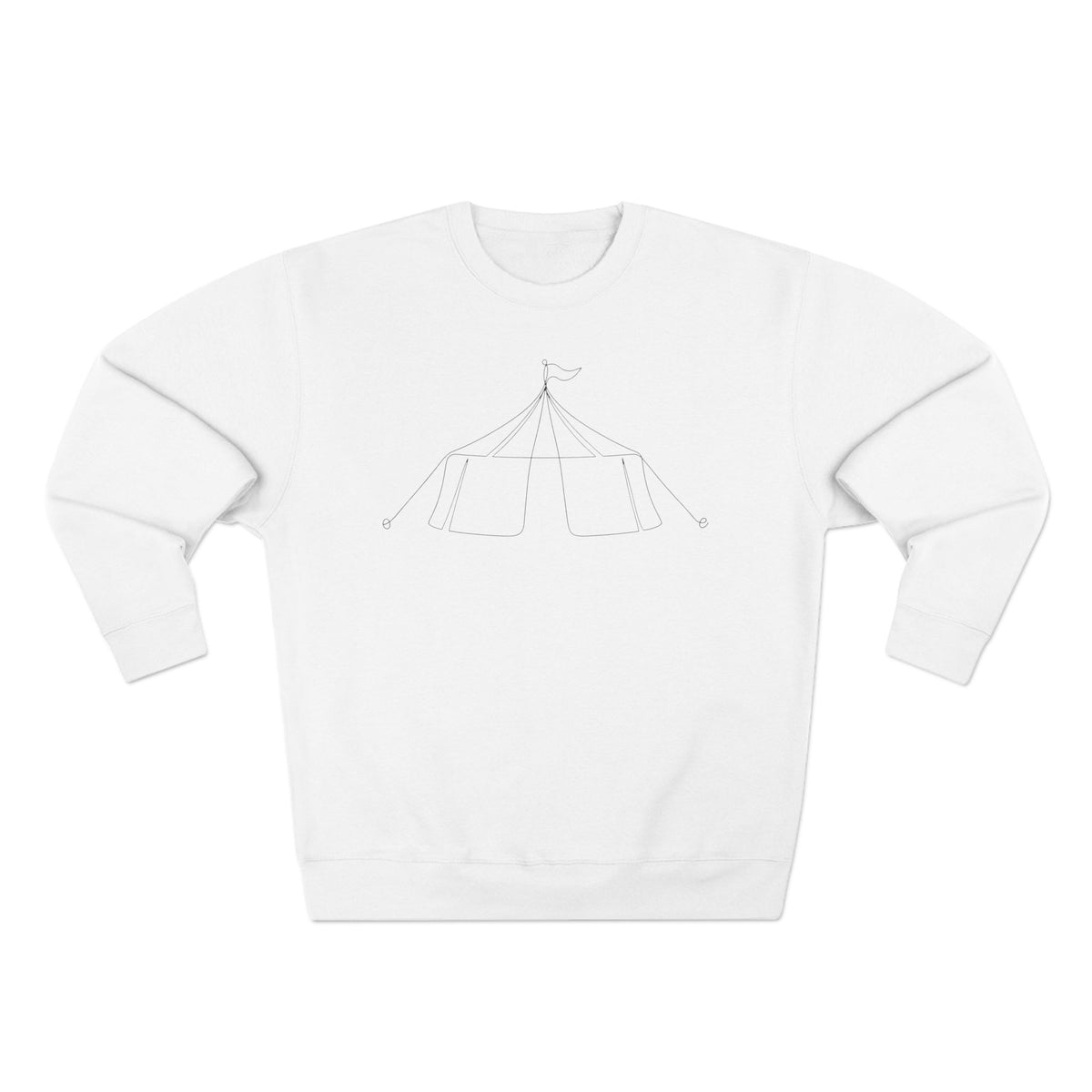 Minimalist Line Art Circus Tent Crewneck Sweatshirt