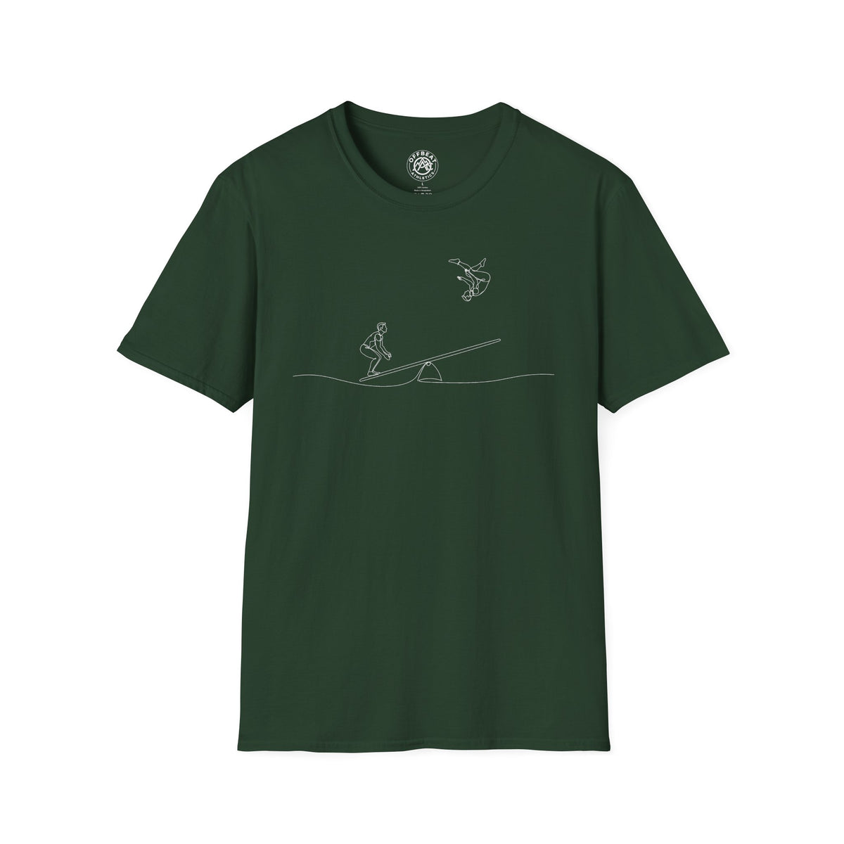 Teeterboard Line Art | Two Male Acrobats T-Shirt