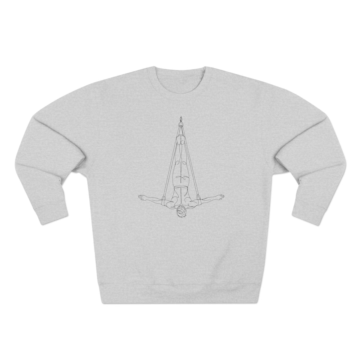 Line Art Aerial Straps Masculine Figure Crewneck Sweatshirt