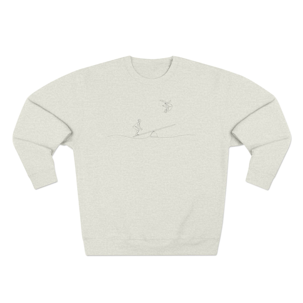 Teeterboard Line Art | 2 Female Acrobats Crewneck Sweatshirt