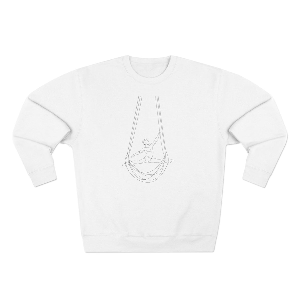 Line Art Aerial Hammock Masculine Figure Crewneck Sweatshirt