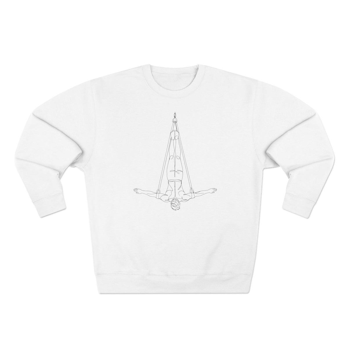 Line Art Aerial Straps Masculine Figure Crewneck Sweatshirt