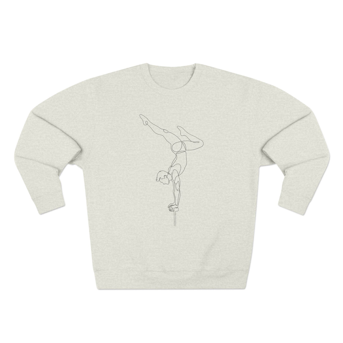 Line Art Handbalancer Masculine Figure Crewneck Sweatshirt