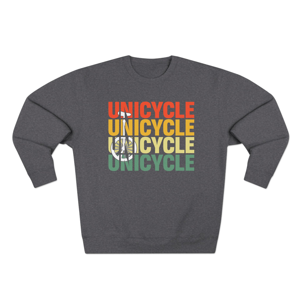 Unicycle Rainbow Graphic Crewneck Sweatshirt