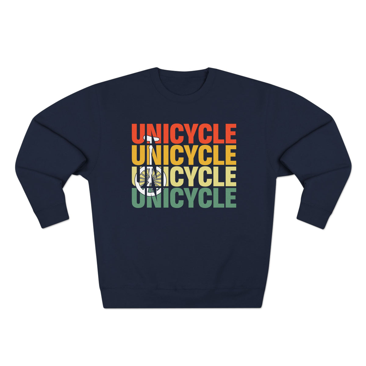 Unicycle Rainbow Graphic Crewneck Sweatshirt