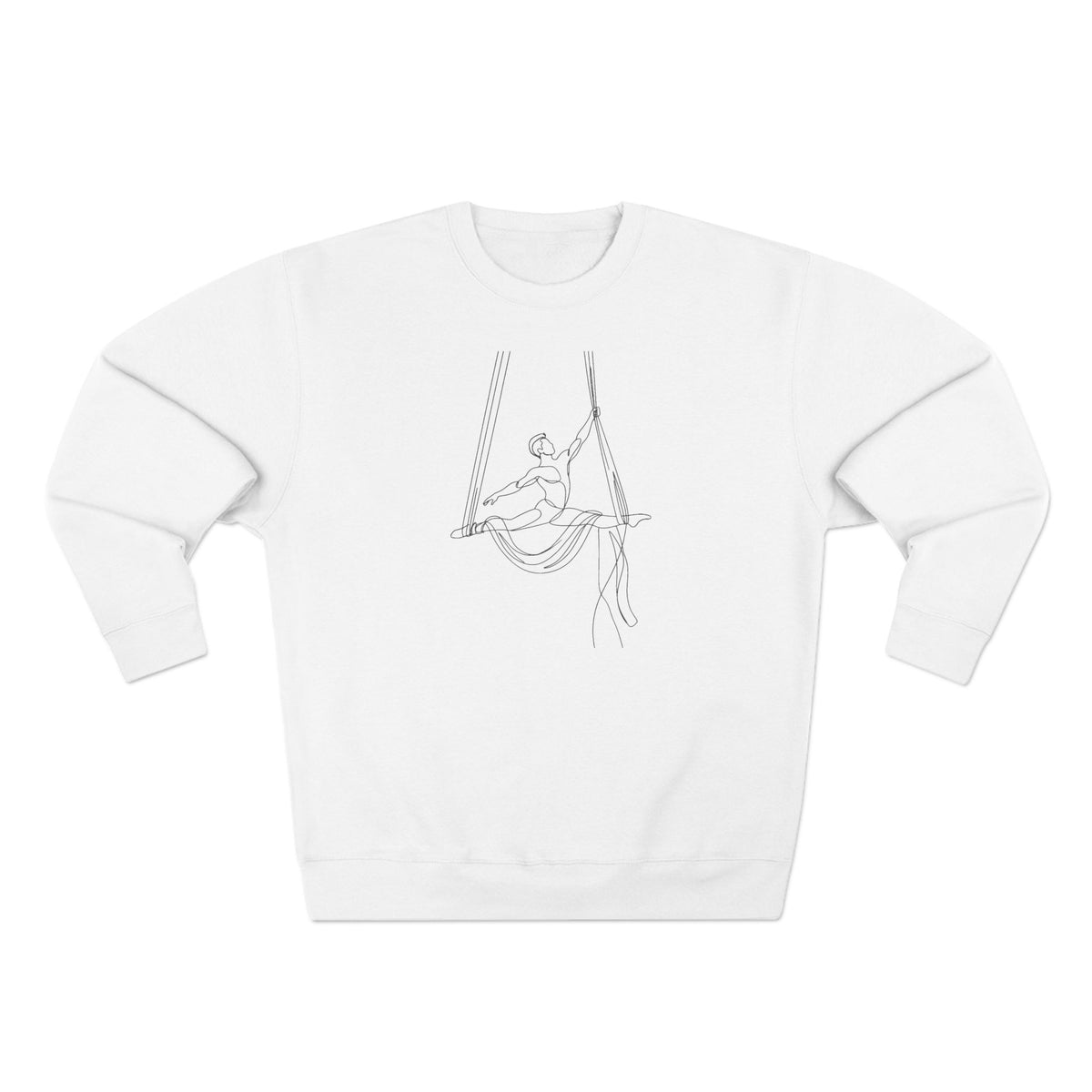 Line Art Aerial Silks Masculine Figure Crewneck Sweatshirt